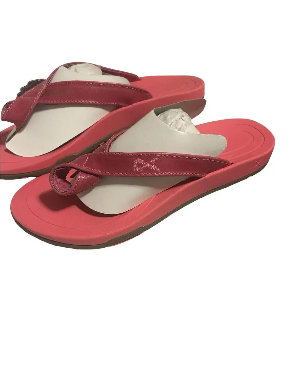 Twisted X Women’s Size 9M Pink Comfort Flip Flop Sandals NWT Keychain